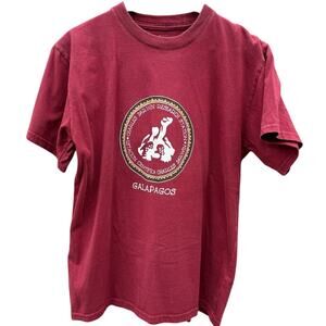 Charles Darwin Research Galapagos Island Turtle Red T-shirt Size Large